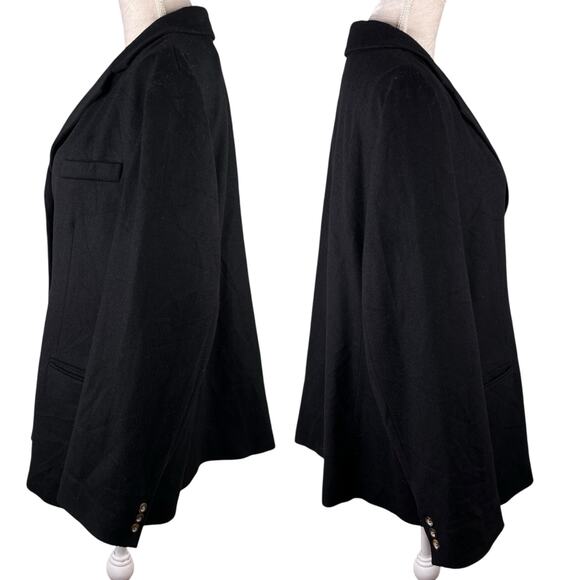 LL Bean Coat Blazer Wool Cashmere Blend 18W Black Pockets - Picture 4 of 16